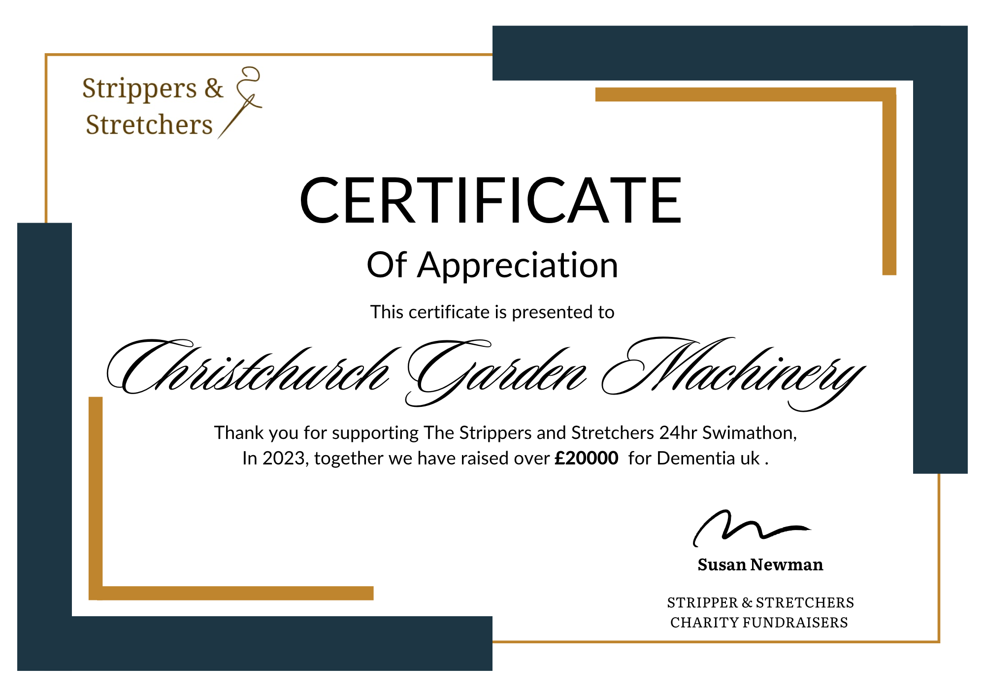 Swimathon Certificate